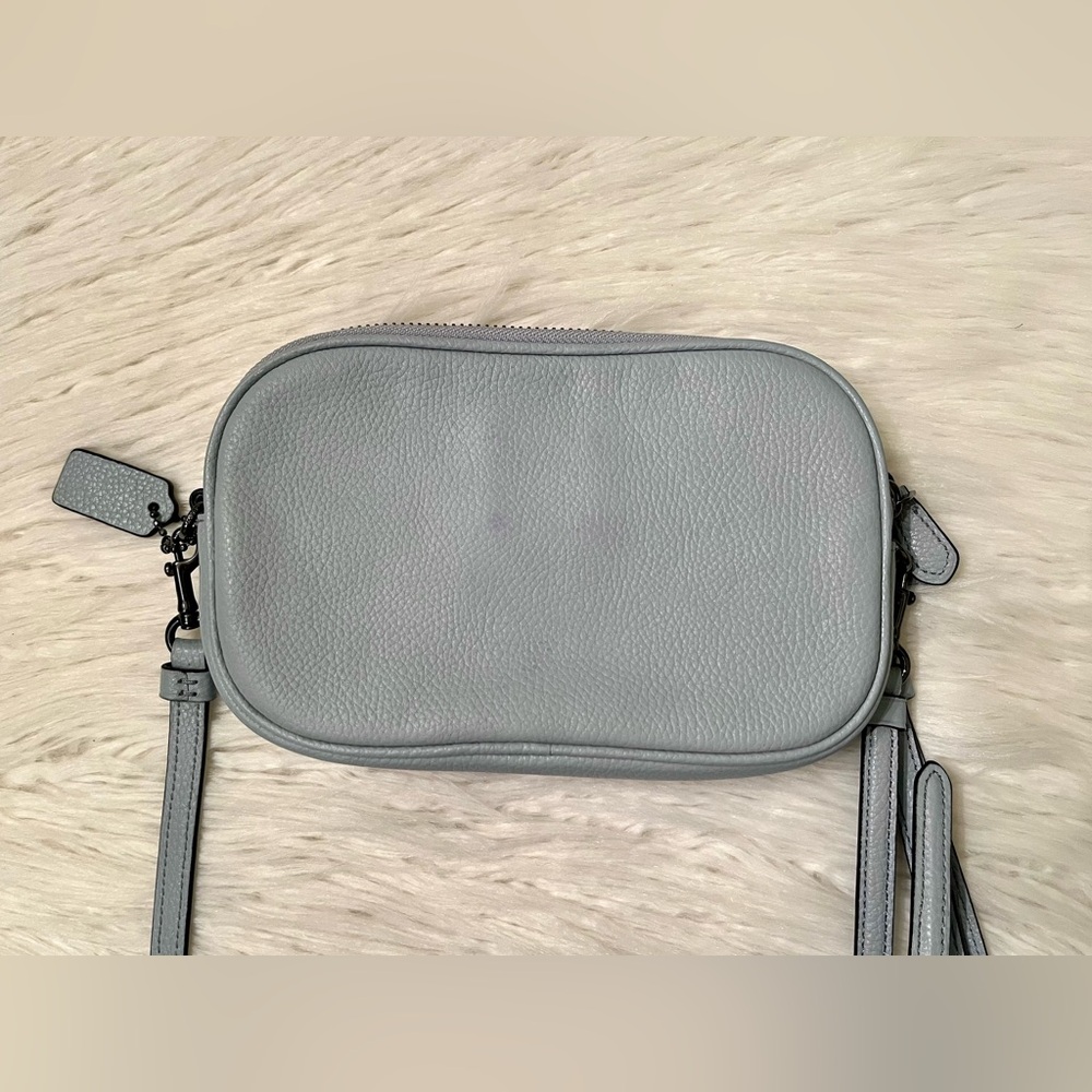Coach Powder Blue Pebbled Leather Sadie Crossbody Clutch - Picture 3 of 10